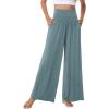 imageWiWi Viscose from Bamboo Womens Pajama Pants Super Soft Wide Leg Palazzo Lounge Yoga Cooling Bottoms with Pockets SXXLAdusty Blue