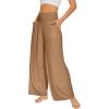 imageWiWi Viscose from Bamboo Womens Pajama Pants Super Soft Wide Leg Palazzo Lounge Yoga Cooling Bottoms with Pockets SXXLAkhaki