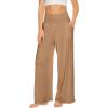 imageWiWi Viscose from Bamboo Womens Pajama Pants Super Soft Wide Leg Palazzo Lounge Yoga Cooling Bottoms with Pockets SXXLAkhaki