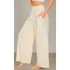 imageWiWi Viscose from Bamboo Womens Pajama Pants Super Soft Wide Leg Palazzo Lounge Yoga Cooling Bottoms with Pockets SXXLAlight Beige