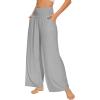 imageWiWi Viscose from Bamboo Womens Pajama Pants Super Soft Wide Leg Palazzo Lounge Yoga Cooling Bottoms with Pockets SXXLAlight Grey