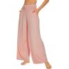 imageWiWi Viscose from Bamboo Womens Pajama Pants Super Soft Wide Leg Palazzo Lounge Yoga Cooling Bottoms with Pockets SXXLApeach Pink