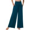 imageWiWi Viscose from Bamboo Womens Pajama Pants Super Soft Wide Leg Palazzo Lounge Yoga Cooling Bottoms with Pockets SXXLApeacock Bluecharcoal Heather