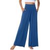 imageWiWi Viscose from Bamboo Womens Pajama Pants Super Soft Wide Leg Palazzo Lounge Yoga Cooling Bottoms with Pockets SXXLAprussian Blue