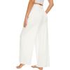 imageWiWi Viscose from Bamboo Womens Pajama Pants Super Soft Wide Leg Palazzo Lounge Yoga Cooling Bottoms with Pockets SXXLAraw White
