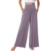 imageWiWi Viscose from Bamboo Womens Pajama Pants Super Soft Wide Leg Palazzo Lounge Yoga Cooling Bottoms with Pockets SXXLAviolet