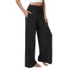 imageWiWi Viscose from Bamboo Womens Pajama Pants Super Soft Wide Leg Palazzo Lounge Yoga Cooling Bottoms with Pockets SXXLBblack