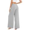imageWiWi Viscose from Bamboo Womens Pajama Pants Super Soft Wide Leg Palazzo Lounge Yoga Cooling Bottoms with Pockets SXXLBheather Grey
