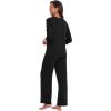imageWiWi Womens 34 Sleeve Pajamas Set Soft Top with Pants Lightweight Viscose from Bamboo Sleepwear Pjs SXXLBlack