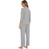 imageWiWi Womens 34 Sleeve Pajamas Set Soft Top with Pants Lightweight Viscose from Bamboo Sleepwear Pjs SXXLHeather Grey