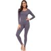 imageWiWi Thermal Underwear Set for Women Long Johns Sets Super Warm Base Layer Top Pants Pajamas Set Viscose from Bamboo S3XAdark Grey