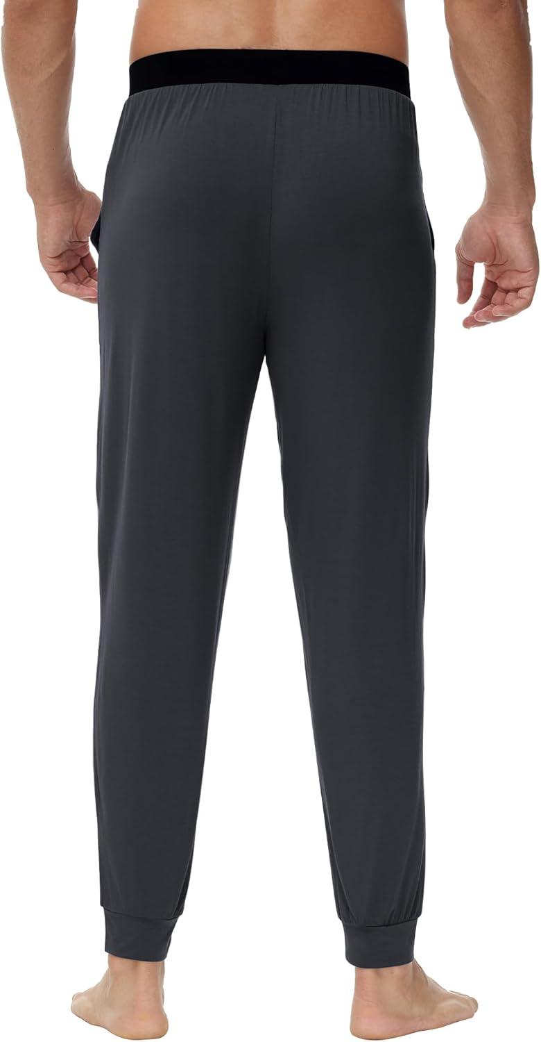 imageWiWi Mens Bamboo Viscose Pajama Jogger Pants Soft Lounge Bottoms Sleep Long Pj Joggers Sweatpant SXXLDcharcoal