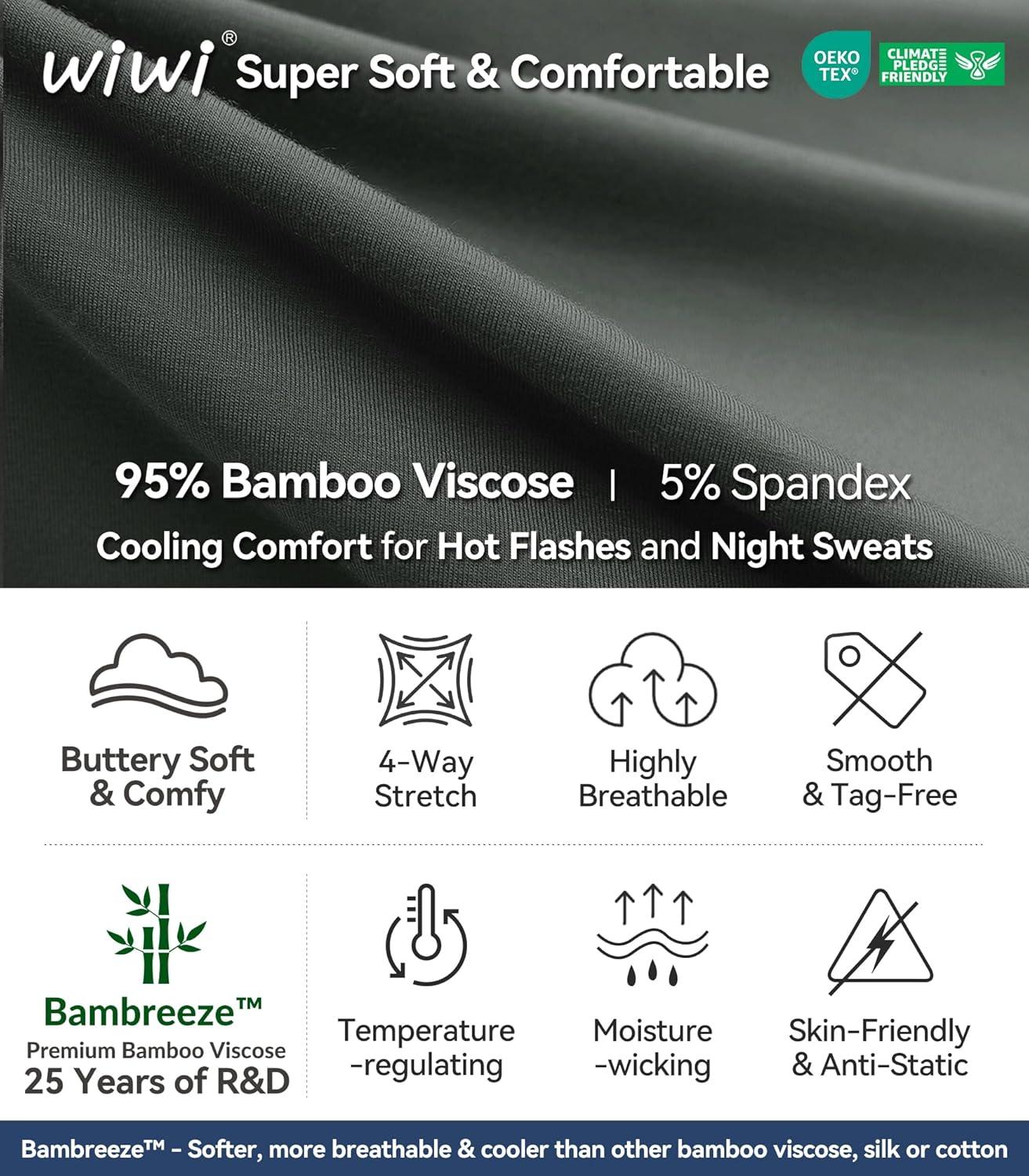 imageWiWi Mens Bamboo Viscose Pajama Jogger Pants Soft Lounge Bottoms Sleep Long Pj Joggers Sweatpant SXXLDcharcoal