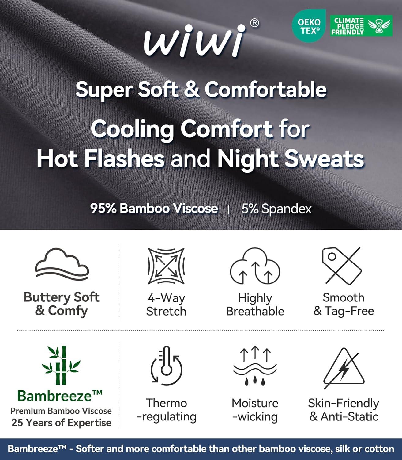 imageWiWi Pajamas for Women Scoop Neck 34 Sleeve Pajama Set Soft Sleep Lounge Set Sleepwear Viscose from bamboo SXXLDark Grey