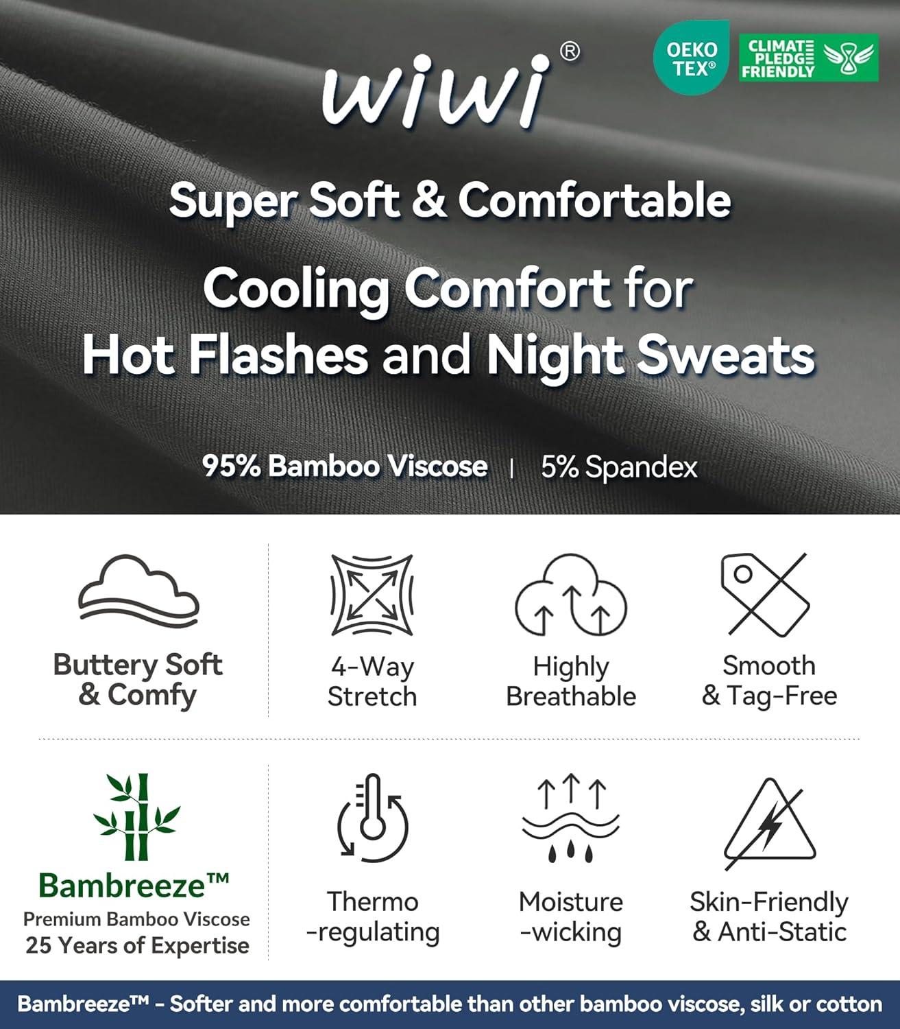 imageWiWi Pajamas for Women Super Soft Short Sleeve Top with Shorts Pajama Set Crewneck Summer Cooling Sleepwear Sets SXXLAiron Grey