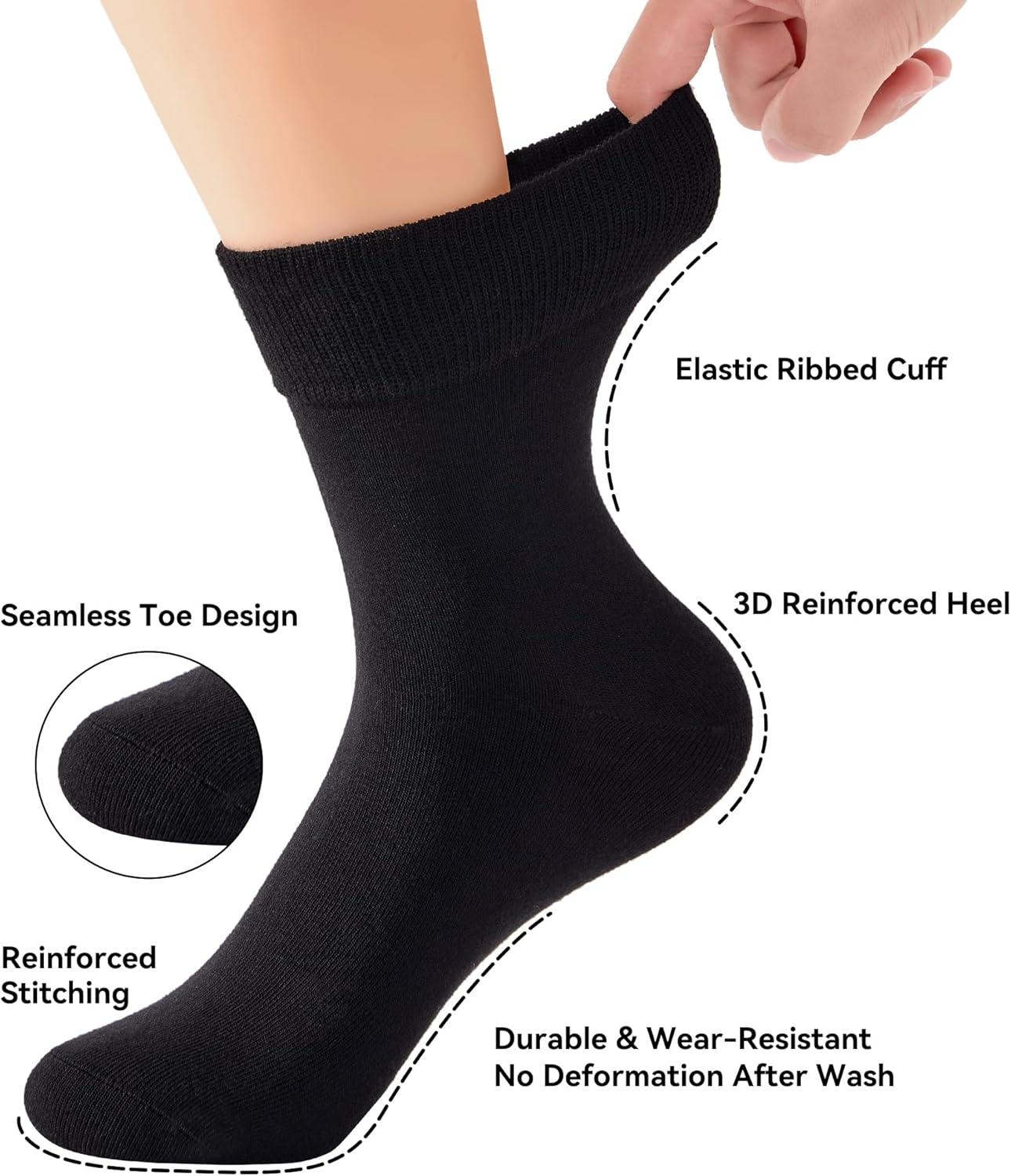 imageWiWi Womens Crew Socks Viscose Bamboo Casual Socks Super Soft Seamless Toe Sock Solid Cozy Calf Socks 6 PairsWhiteblack 6 Pairs