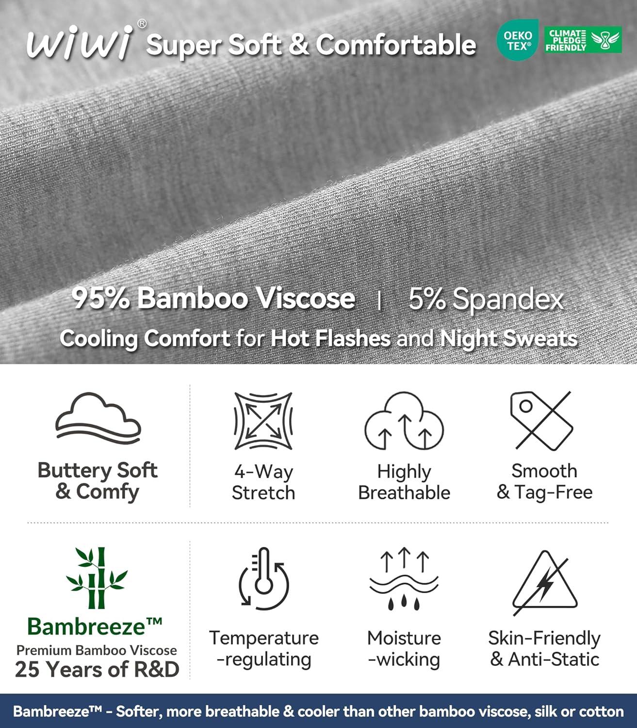 imageWiWi Womens Viscose from Bamboo Joggers Super Soft Pajama Pants Yoga Bottoms Cooling Lounge Sweatpants SXXLBlight Heather Grey