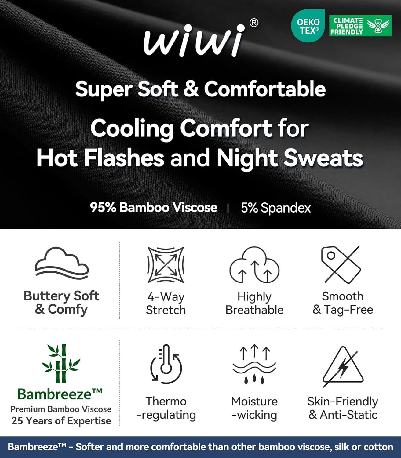 imageWiWi Womens Yoga Pants Viscose from Bamboo Stretchy Joggers Pant Comfy Lounge Bottoms Pajama SXXLBblack