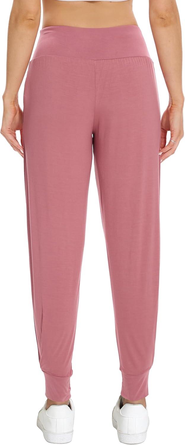 imageWiWi Womens Yoga Pants Viscose from Bamboo Stretchy Joggers Pant Comfy Lounge Bottoms Pajama SXXLCdusty Rose