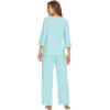 imageWiWi Lightweight Pajamas Set for Women Soft Short Sleeve Tops and Capri Pants Sleepwear Pjs Lounge Pj Sets SXXLAqua