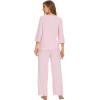 imageWiWi Lightweight Pajamas Set for Women Soft Short Sleeve Tops and Capri Pants Sleepwear Pjs Lounge Pj Sets SXXLBlush Pink