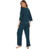 imageWiWi Lightweight Pajamas Set for Women Soft Short Sleeve Tops and Capri Pants Sleepwear Pjs Lounge Pj Sets SXXLDeep Teal