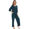 imageWiWi Lightweight Pajamas Set for Women Soft Short Sleeve Tops and Capri Pants Sleepwear Pjs Lounge Pj Sets SXXLDeep Teal