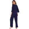 imageWiWi Lightweight Pajamas Set for Women Soft Short Sleeve Tops and Capri Pants Sleepwear Pjs Lounge Pj Sets SXXLNavy