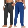 imageWiWi Mens Bamboo Viscose Pajama Jogger Pants Soft Lounge Bottoms Sleep Long Pj Joggers Sweatpant SXXLBcharcoal HeatherBlue Depth