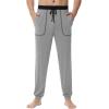imageWiWi Mens Bamboo Viscose Pajama Jogger Pants Soft Lounge Bottoms Sleep Long Pj Joggers Sweatpant SXXLDheather Grey