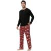 imageWiWi Pajamas for MenViscose Made from BambooLong Sleeve Pj Set CrewNeck Pajama Sets Comfy Loungewear SXXLAblackchristmas Elk on Red
