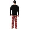imageWiWi Pajamas for MenViscose Made from BambooLong Sleeve Pj Set CrewNeck Pajama Sets Comfy Loungewear SXXLAblackchristmas Elk on Red