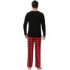 imageWiWi Pajamas for MenViscose Made from BambooLong Sleeve Pj Set CrewNeck Pajama Sets Comfy Loungewear SXXLAblackred Plaid