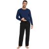 imageWiWi Pajamas for MenViscose Made from BambooLong Sleeve Pj Set CrewNeck Pajama Sets Comfy Loungewear SXXLCdark Blueblack