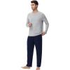 imageWiWi Pajamas for MenViscose Made from BambooLong Sleeve Pj Set CrewNeck Pajama Sets Comfy Loungewear SXXLClight Heather Greynavy