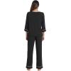 imageWiWi Pajamas for Women Scoop Neck 34 Sleeve Pajama Set Soft Sleep Lounge Set Sleepwear Viscose from bamboo SXXLBlack