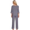 imageWiWi Pajamas for Women Scoop Neck 34 Sleeve Pajama Set Soft Sleep Lounge Set Sleepwear Viscose from bamboo SXXLDark Grey