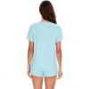 imageWiWi Pajamas for Women Super Soft Short Sleeve Top with Shorts Pajama Set Crewneck Summer Cooling Sleepwear Sets SXXLAaqua