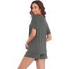 imageWiWi Pajamas for Women Super Soft Short Sleeve Top with Shorts Pajama Set Crewneck Summer Cooling Sleepwear Sets SXXLAiron Grey
