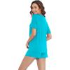 imageWiWi Pajamas for Women Super Soft Short Sleeve Top with Shorts Pajama Set Crewneck Summer Cooling Sleepwear Sets SXXLAturquoise