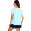 imageWiWi Pajamas for Women Super Soft Short Sleeve Top with Shorts Pajama Set Crewneck Summer Cooling Sleepwear Sets SXXLBaqua