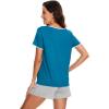 imageWiWi Pajamas for Women Super Soft Short Sleeve Top with Shorts Pajama Set Crewneck Summer Cooling Sleepwear Sets SXXLBteal Blue