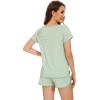 imageWiWi Pajamas for Women Super Soft Short Sleeve Top with Shorts Pajama Set Crewneck Summer Cooling Sleepwear Sets SXXLCgreen Stripe