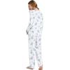 imageWiWi Viscose from Bamboo Pajamas Sets for Women Long Sleeve Sleepwear Soft V Neck Top with Pants Plus Size Pjs S4XAaqua Flowers