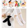 imageWiWi Womens Crew Socks Viscose Bamboo Casual Socks Super Soft Seamless Toe Sock Solid Cozy Calf Socks 6 PairsWhiteblack 6 Pairs