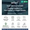 imageWiWi Womens Pajama Sets Soft Long Sleeves Top with Pants Cooling PJ Viscose from Bamboo Loungewear Set with Pocket SXXLAgreenwhiteGreen Dots