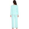 imageWiWi Womens Pajama Sets Soft Long Sleeves Top with Pants Cooling PJ Viscose from Bamboo Loungewear Set with Pocket SXXLCaqua