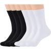 imageWiWi Womens Crew Socks Viscose Bamboo Casual Socks Super Soft Seamless Toe Sock Solid Cozy Calf Socks 6 PairsWhiteblack 6 Pairs