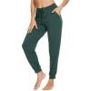 imageWiWi Womens Viscose from Bamboo Joggers Super Soft Pajama Pants Yoga Bottoms Cooling Lounge Sweatpants SXXLCblackish Green