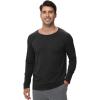 imageWiWi Mens Super Soft Long Sleeve Tees Moisture Wicking Shirts Viscose from Bamboo Cooling Crew Neck TShirt SXXLAblack